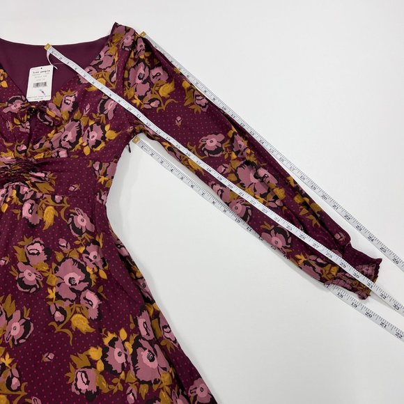 Free People Women's Dress 12 Morning Light Mini Floral Dress Purple 12 - Picture 9 of 9